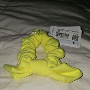 Lululemon Nwts Uplifting Scrunchie Fleece Bow!! ELLE- Electric Yellow!!